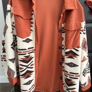 Orange and Black Aztec Pattern Jacket